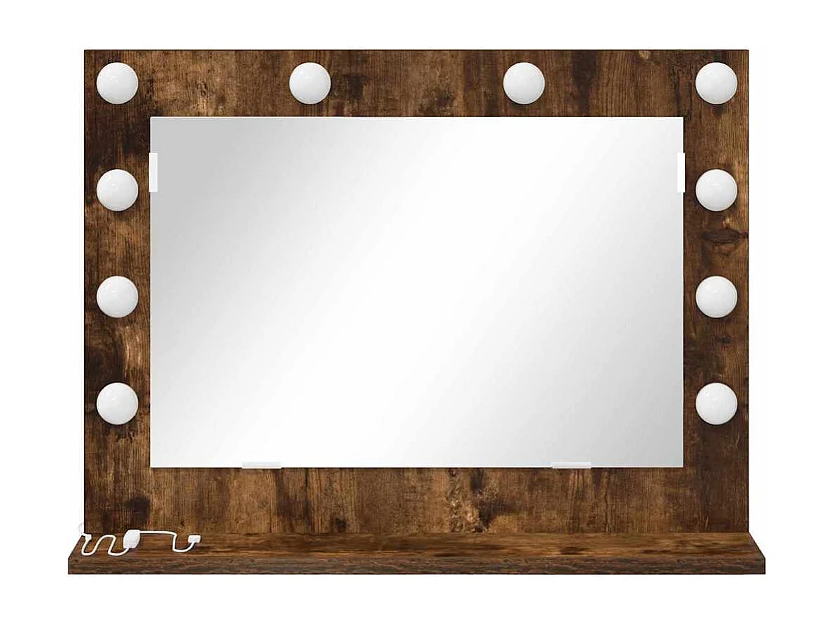 Miroir de vanité avec miroir Chêne fumé 60 x 45 x 18 cm