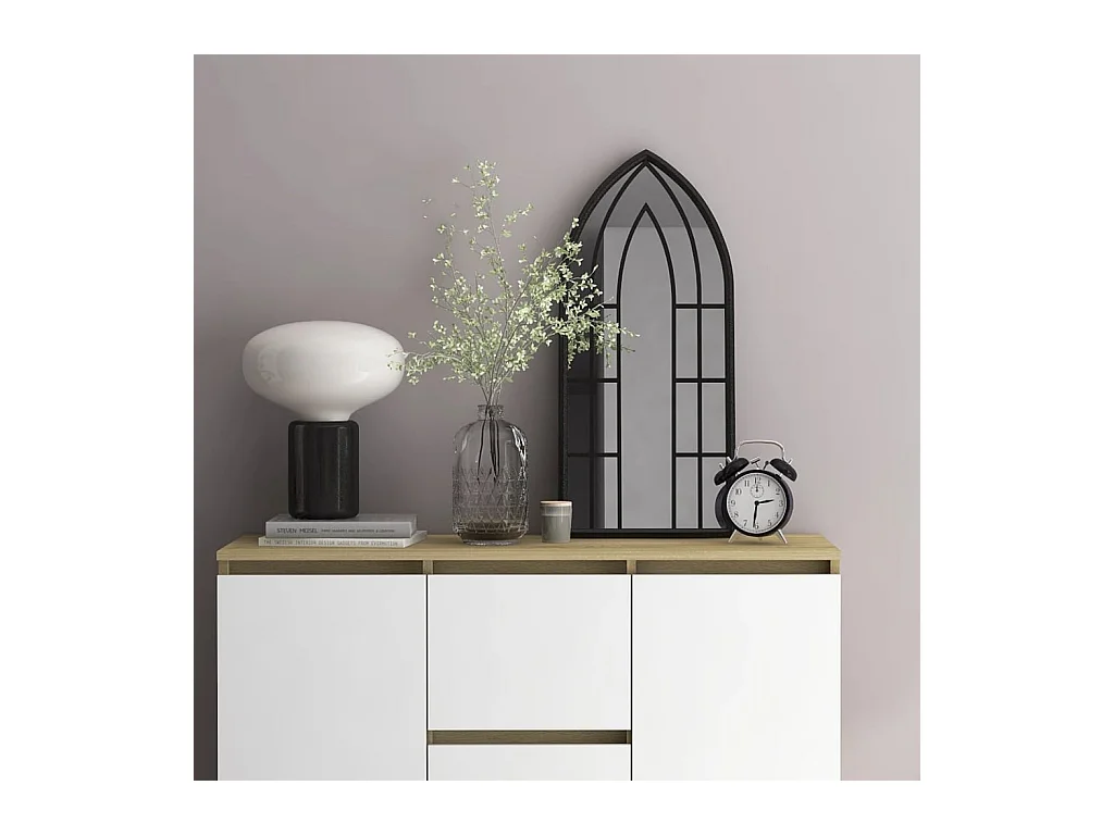 Schwarzer Spiegel 70x30 cm Eisen für den Innenbereich