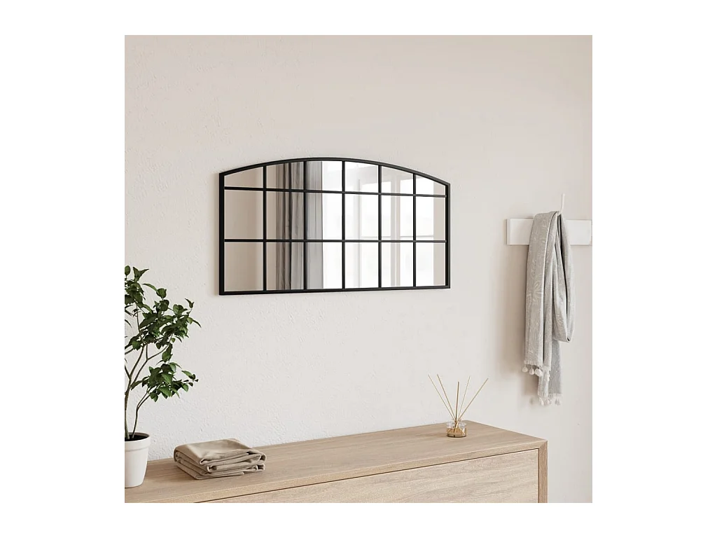 Specchio da parete nero 80x40 cm arco in ferro