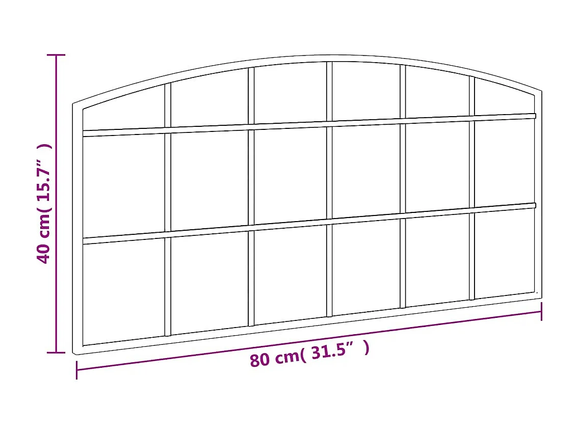 Specchio da parete nero 80x40 cm arco in ferro