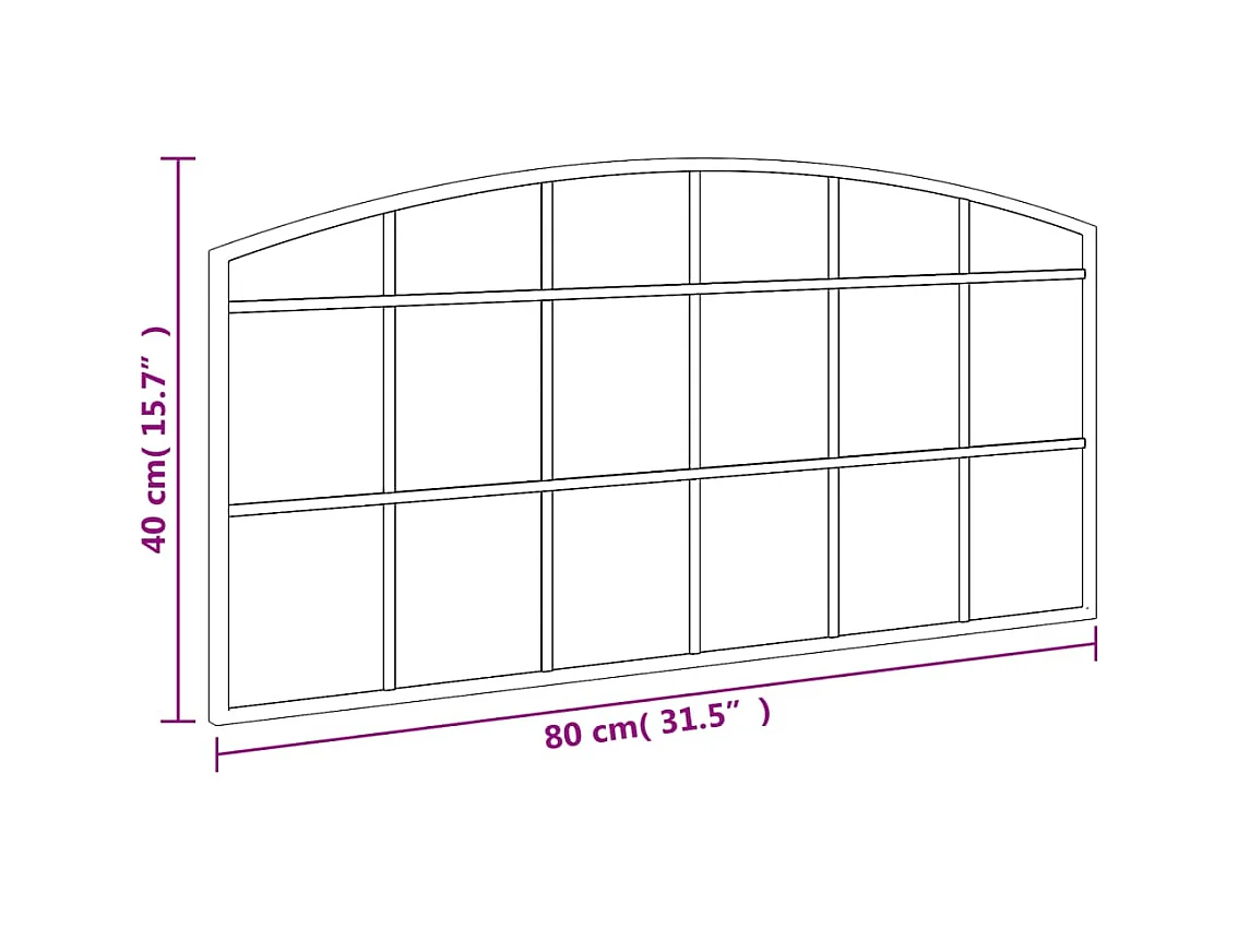 Zwarte wandspiegel 80x40 cm ijzeren boog