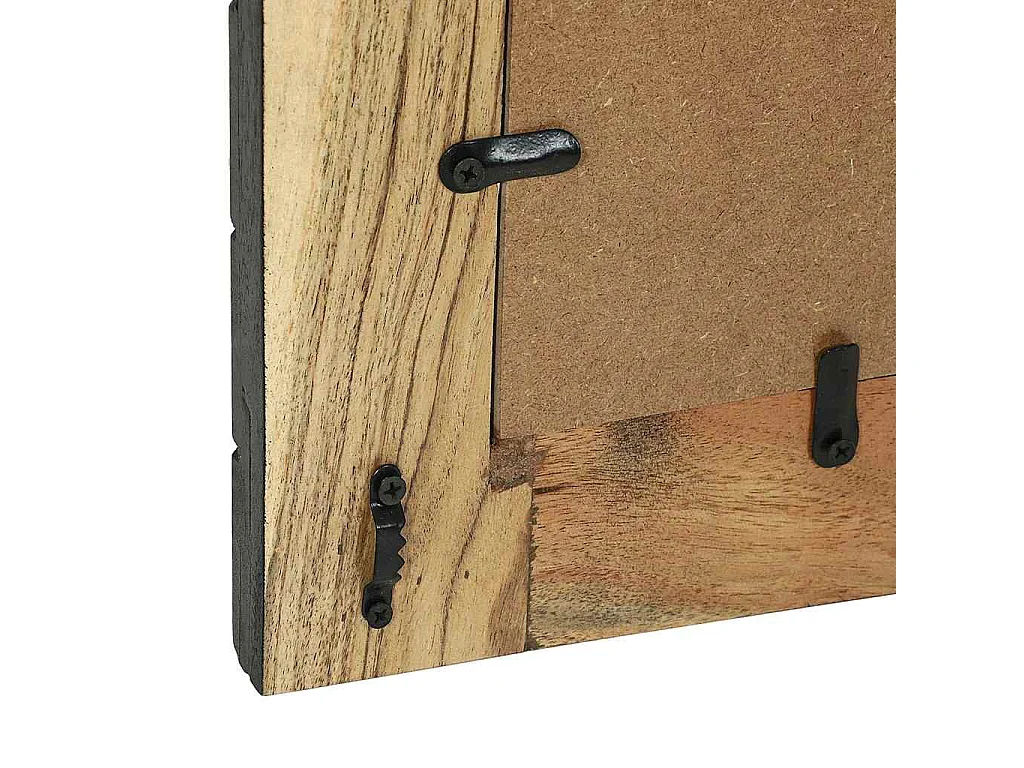 Miroir Noir et Marron 50 x 2 x 50 cm Bois massif d'acacia