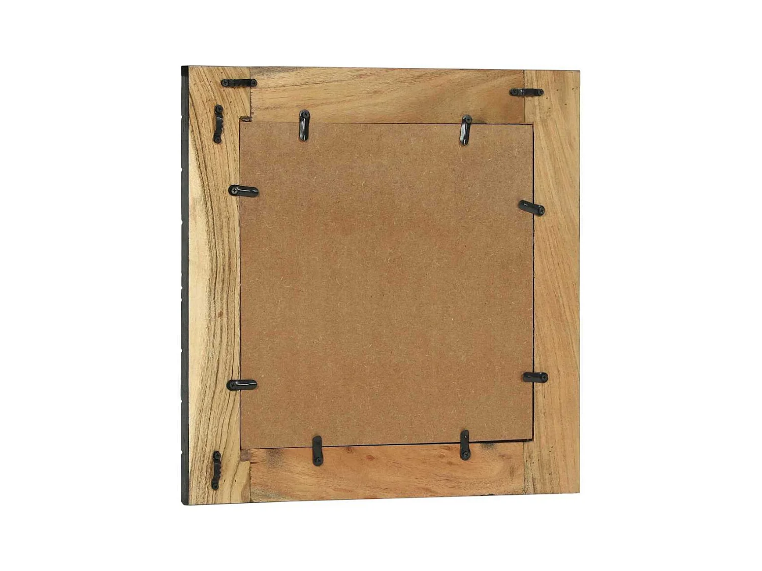 Zwarte en bruine spiegel 50 x 2 x 50 cm massief acaciahout