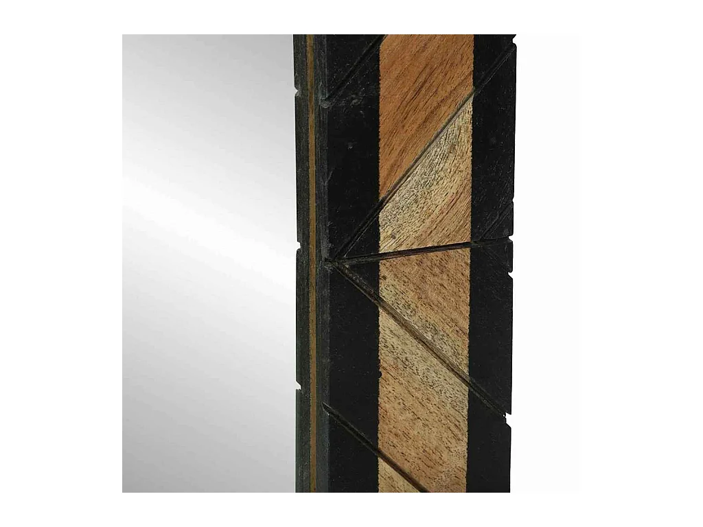 Zwarte en bruine spiegel 50 x 2 x 50 cm massief acaciahout