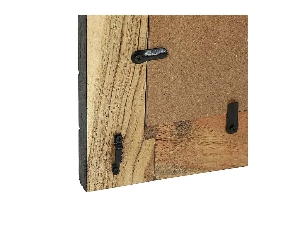 Zwarte en bruine spiegel 50 x 2 x 50 cm massief acaciahout