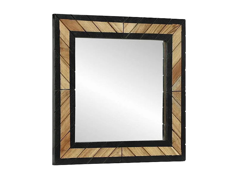 Miroir Noir et Marron 50 x 2 x 50 cm Bois massif d'acacia