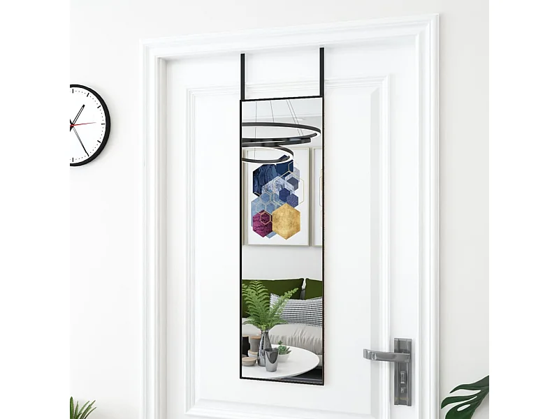 Miroir de porte Noir 30x100 cm Verre et aluminium