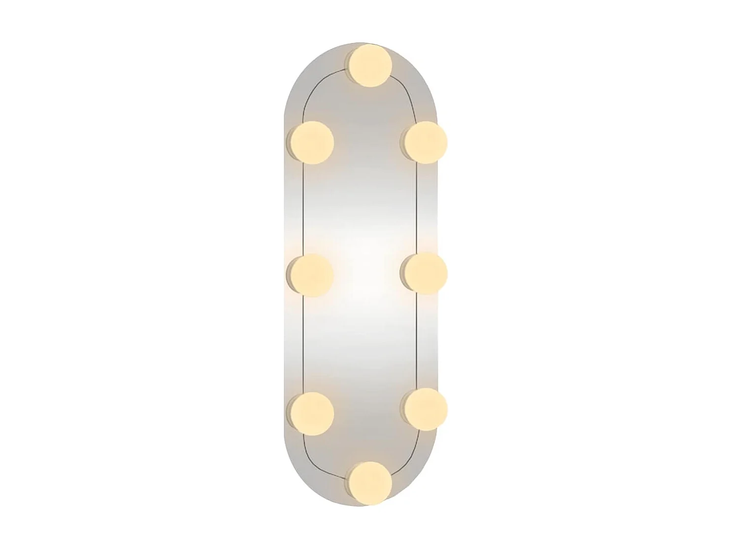 Specchio da parete con luci LED 15x40 cm vetro ovale