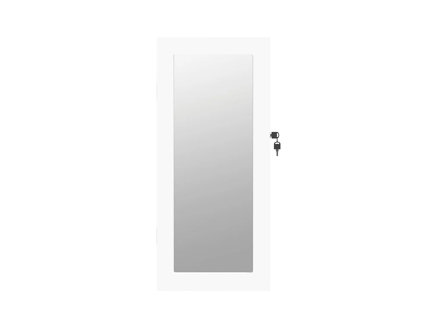 Mueble joyero con espejo de pared blanco 30x8,5x67 cm