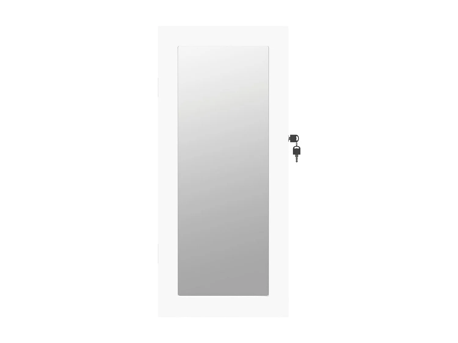 Mobile portagioie con specchio da parete bianco 30x8,5x67 cm
