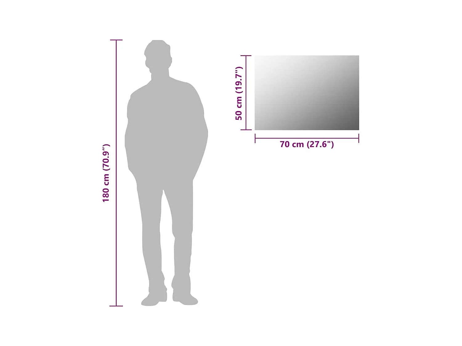 Frameloze spiegel 70x50 cm Glas