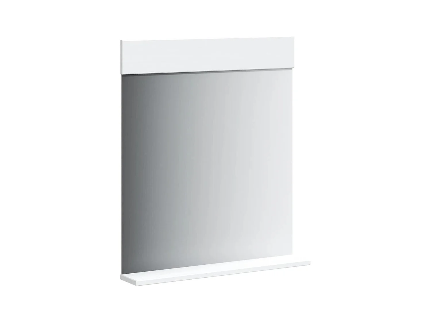 Miroir de salle de bain avec étagère BERG blanc bois massif