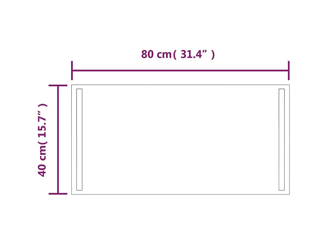 Miroir de salle de bain à LED 40x80 cm
