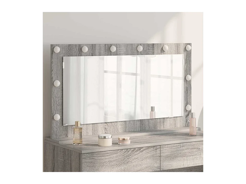 Miroir de vanité avec miroir Gris Sonoma 100 x 55 x 18 cm