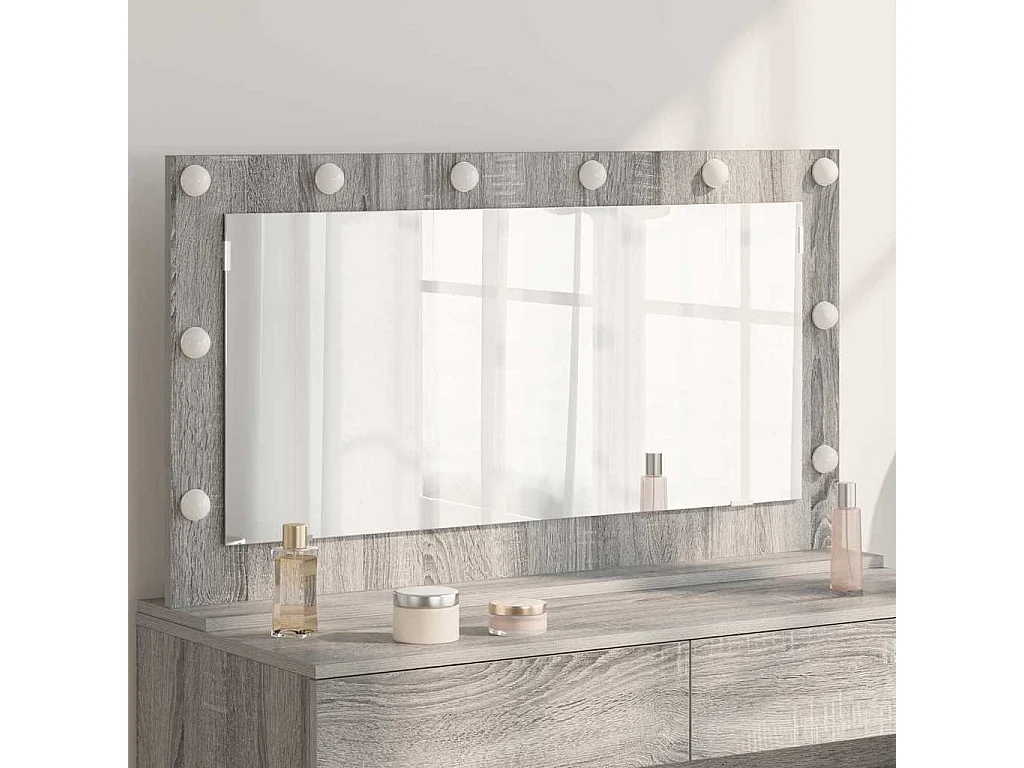 Miroir de vanité avec miroir Gris Sonoma 100 x 55 x 18 cm