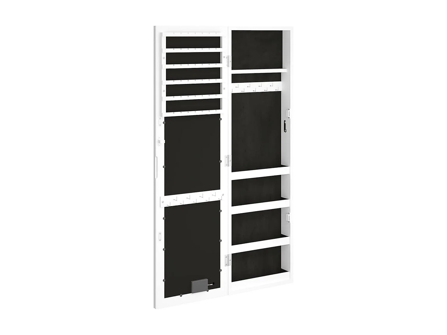 Mobile portagioielli con specchio e illuminazione a LED bianca sulla parete