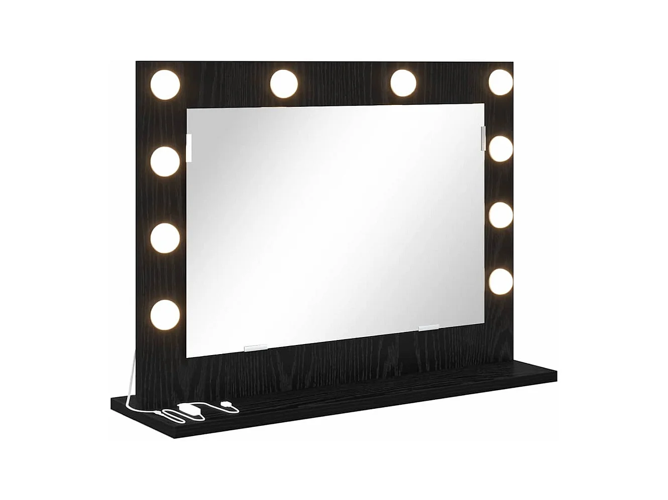 Miroir de vanité avec miroir Chêne noir 60 x 45 x 18 cm