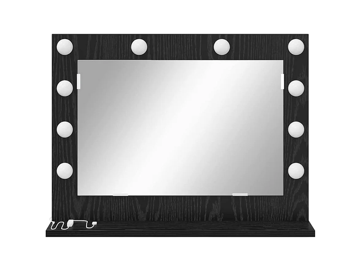 Miroir de vanité avec miroir Chêne noir 60 x 45 x 18 cm