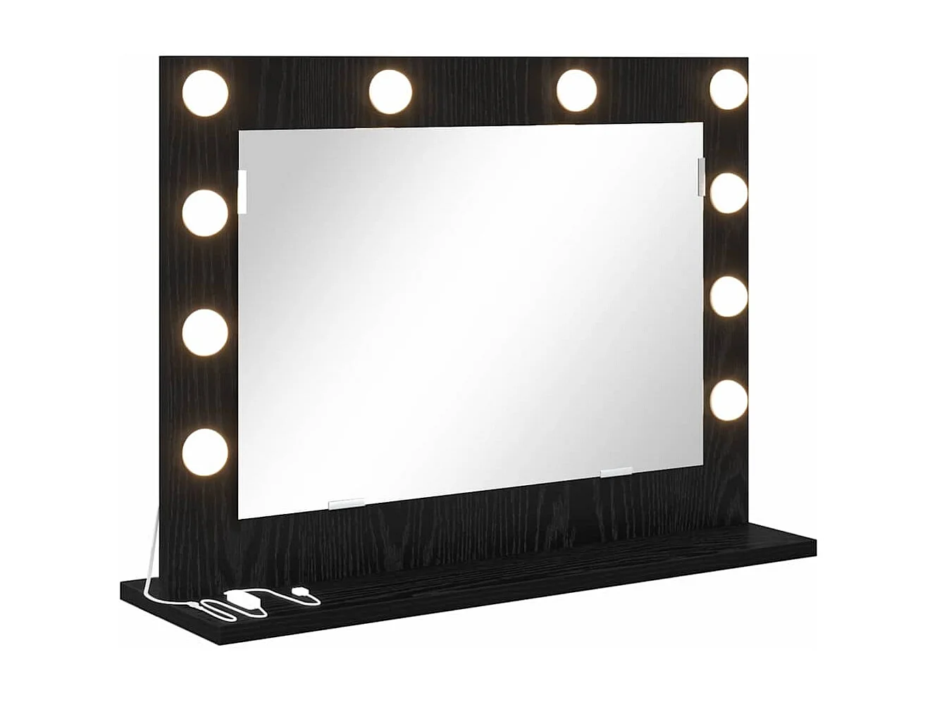 Miroir de vanité avec miroir Chêne noir 60 x 45 x 18 cm