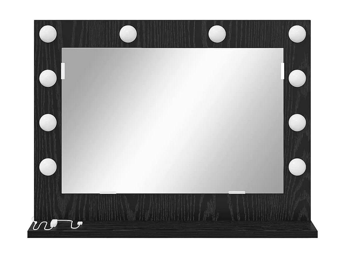 Miroir de vanité avec miroir Chêne noir 60 x 45 x 18 cm