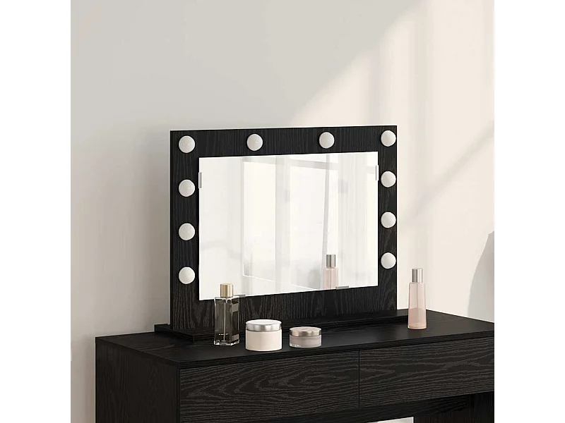 Miroir de vanité avec miroir Chêne noir 60 x 45 x 18 cm