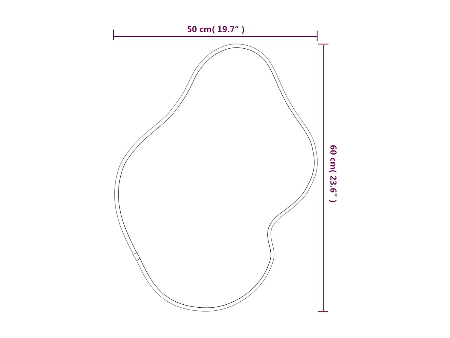 Specchio da parete dorato 60x50 cm