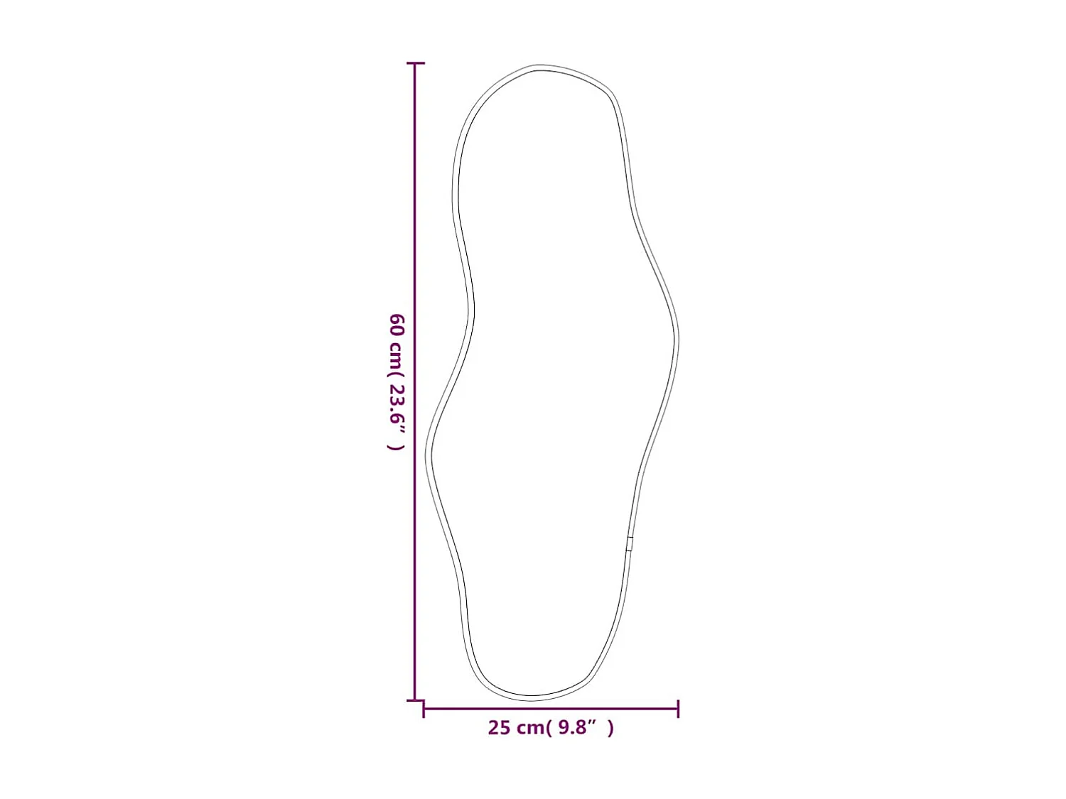 Specchio da parete nero 60x25 cm