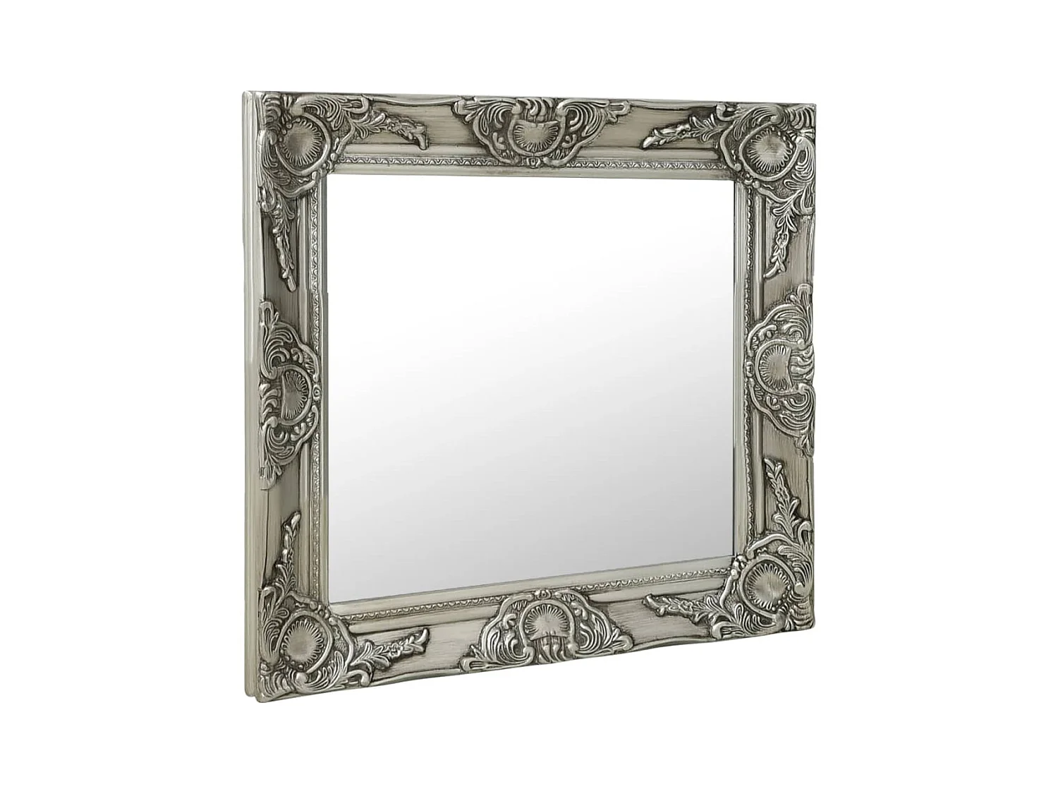 Specchio da parete in stile barocco 60x60 cm Argento