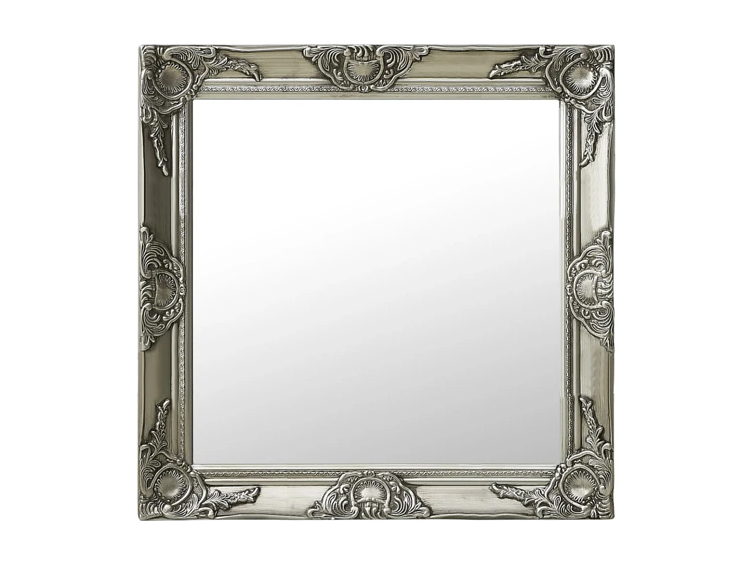 Specchio da parete in stile barocco 60x60 cm Argento