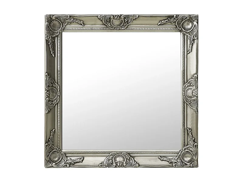 Espejo de pared estilo barroco 60x60 cm Plata