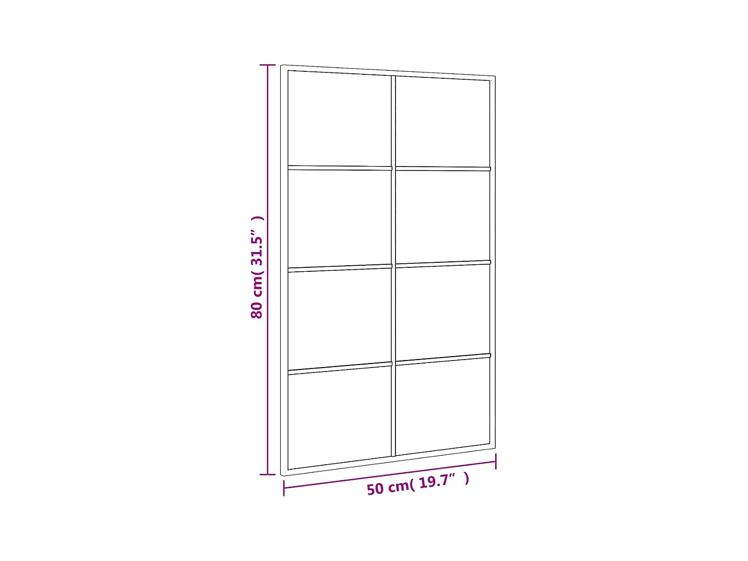 Zwarte wandspiegel 50x80 cm rechthoekig ijzer