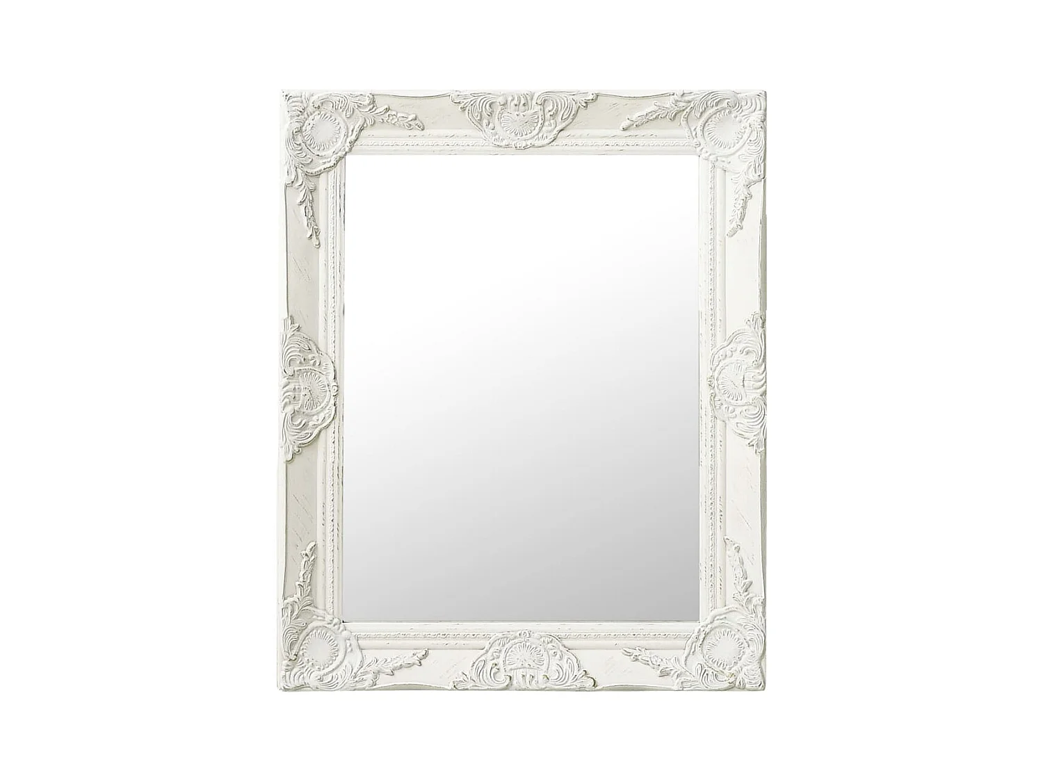Espejo de pared estilo barroco 50x60 cm Blanco