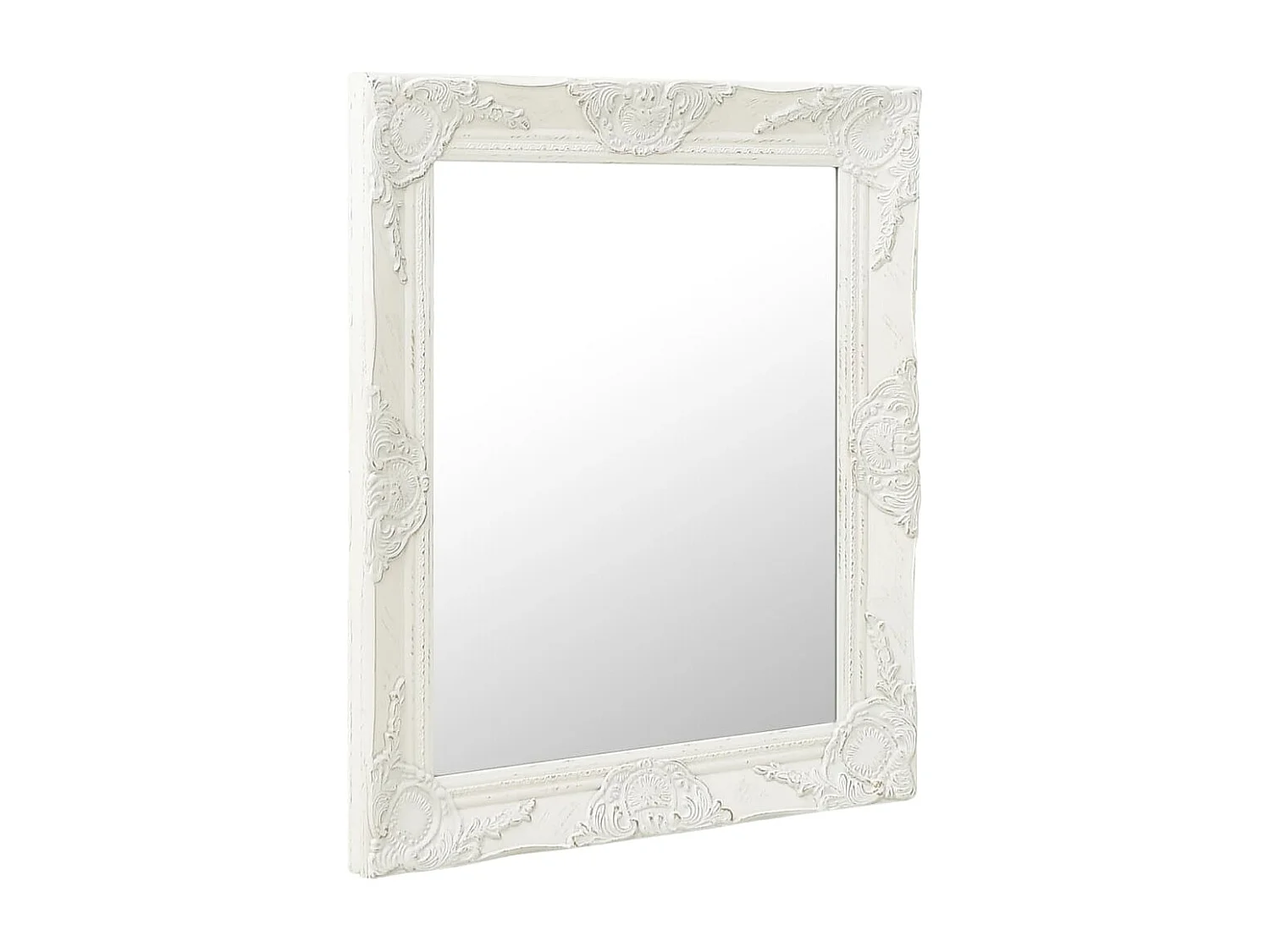 Specchio da parete in stile barocco 50x60 cm Bianco