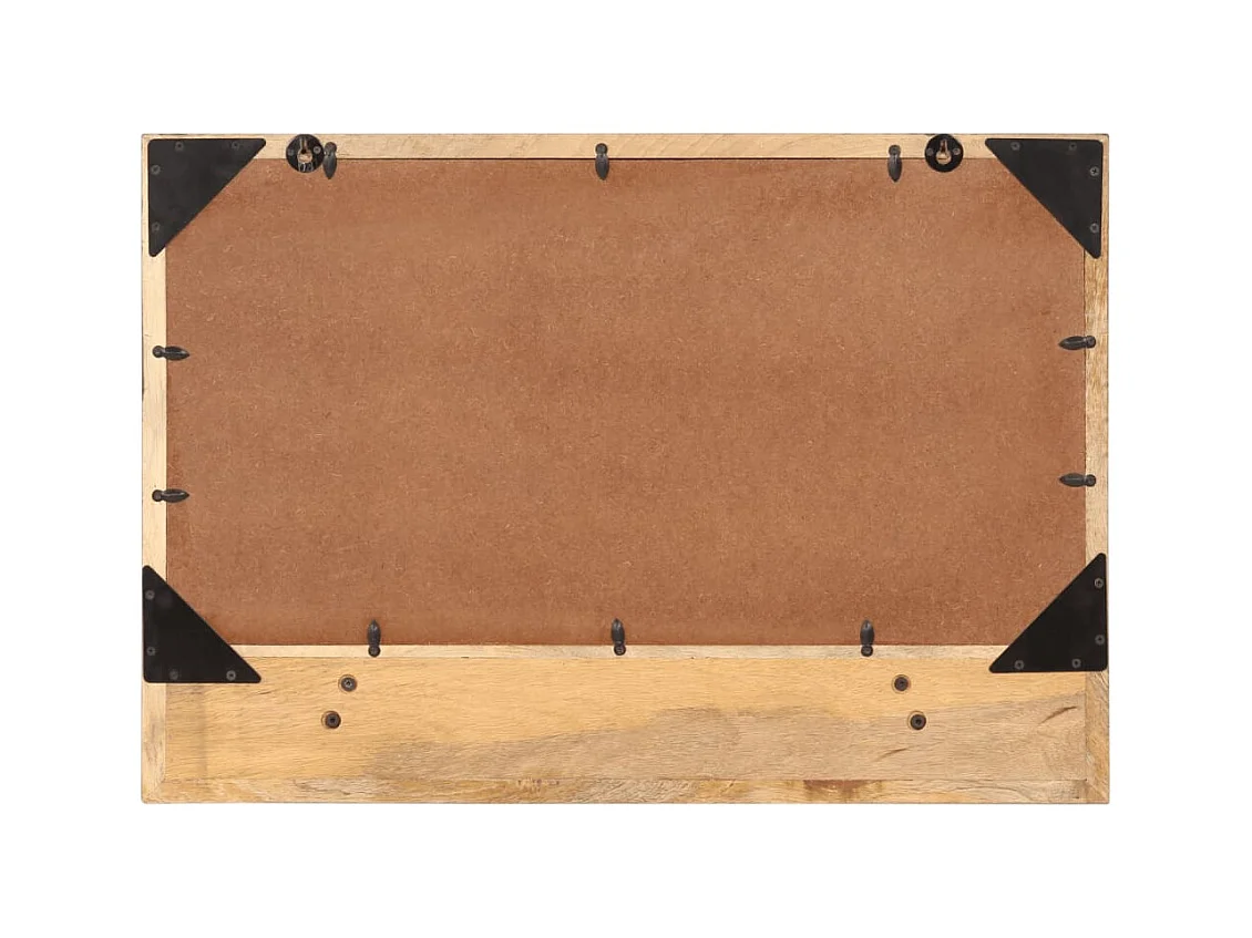 Miroir avec étagère 80x8x55 cm verre et bois massif manguier