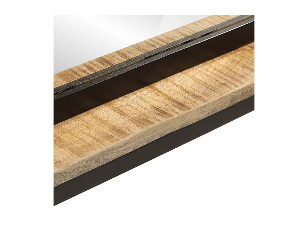 Miroir avec étagère 80x8x55 cm verre et bois massif manguier
