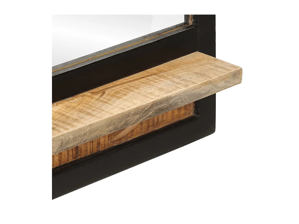Miroir avec étagère 80x8x55 cm verre et bois massif manguier
