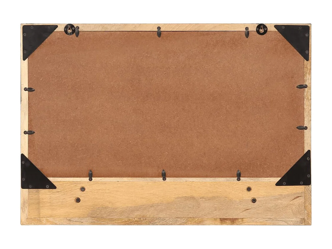 Miroir avec étagère 80x8x55 cm verre et bois massif manguier