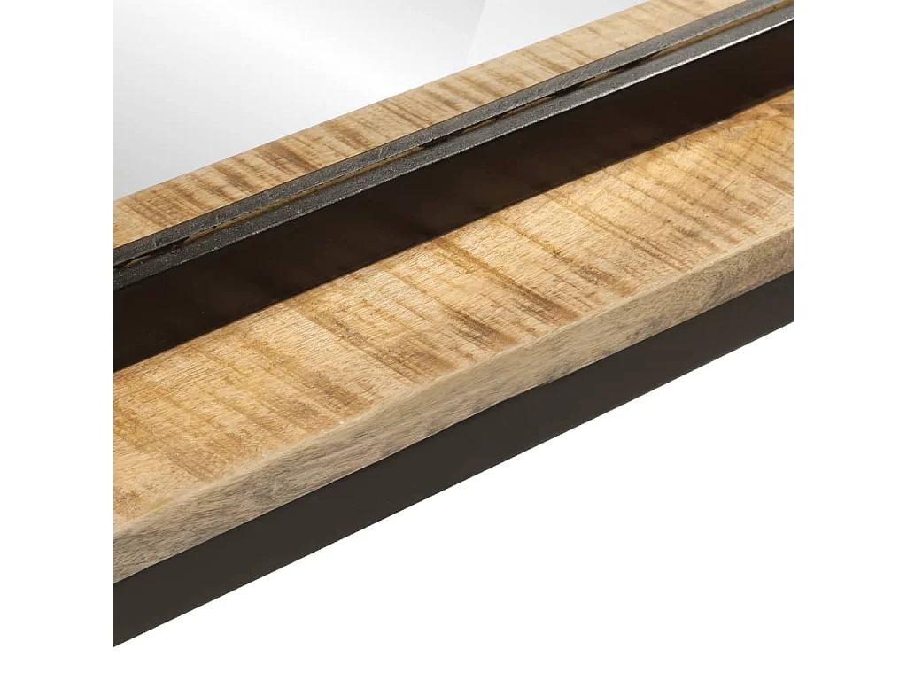 Miroir avec étagère 80x8x55 cm verre et bois massif manguier