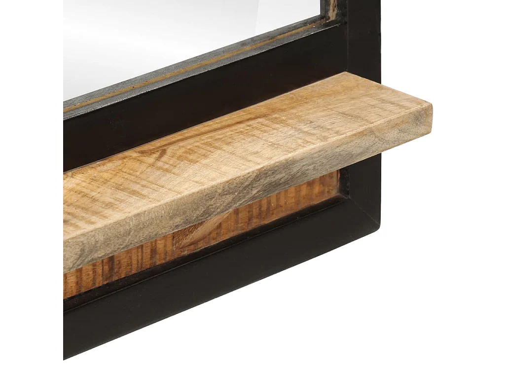 Miroir avec étagère 80x8x55 cm verre et bois massif manguier