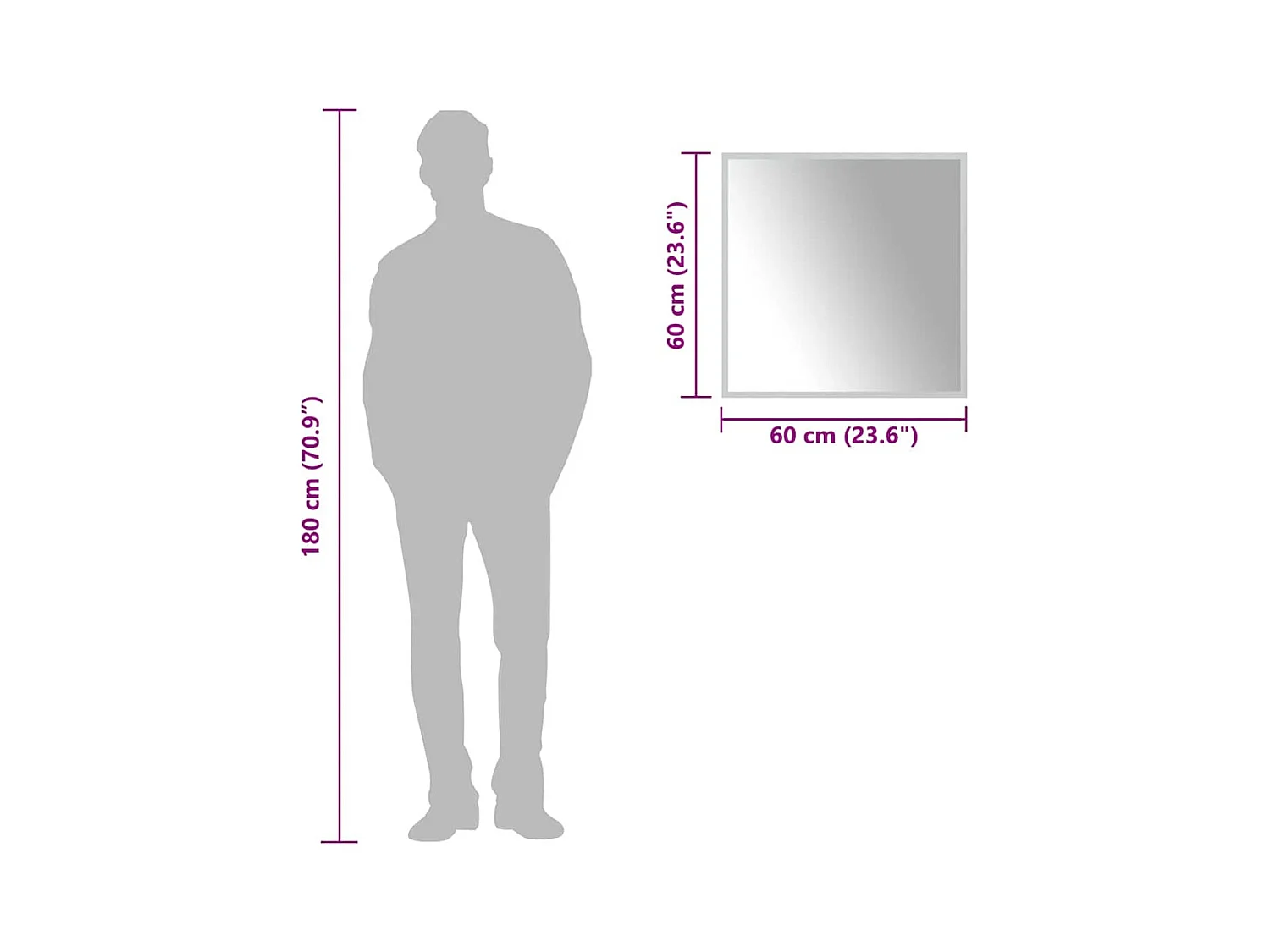 Miroir de salle de bain à LED 60x60 cm