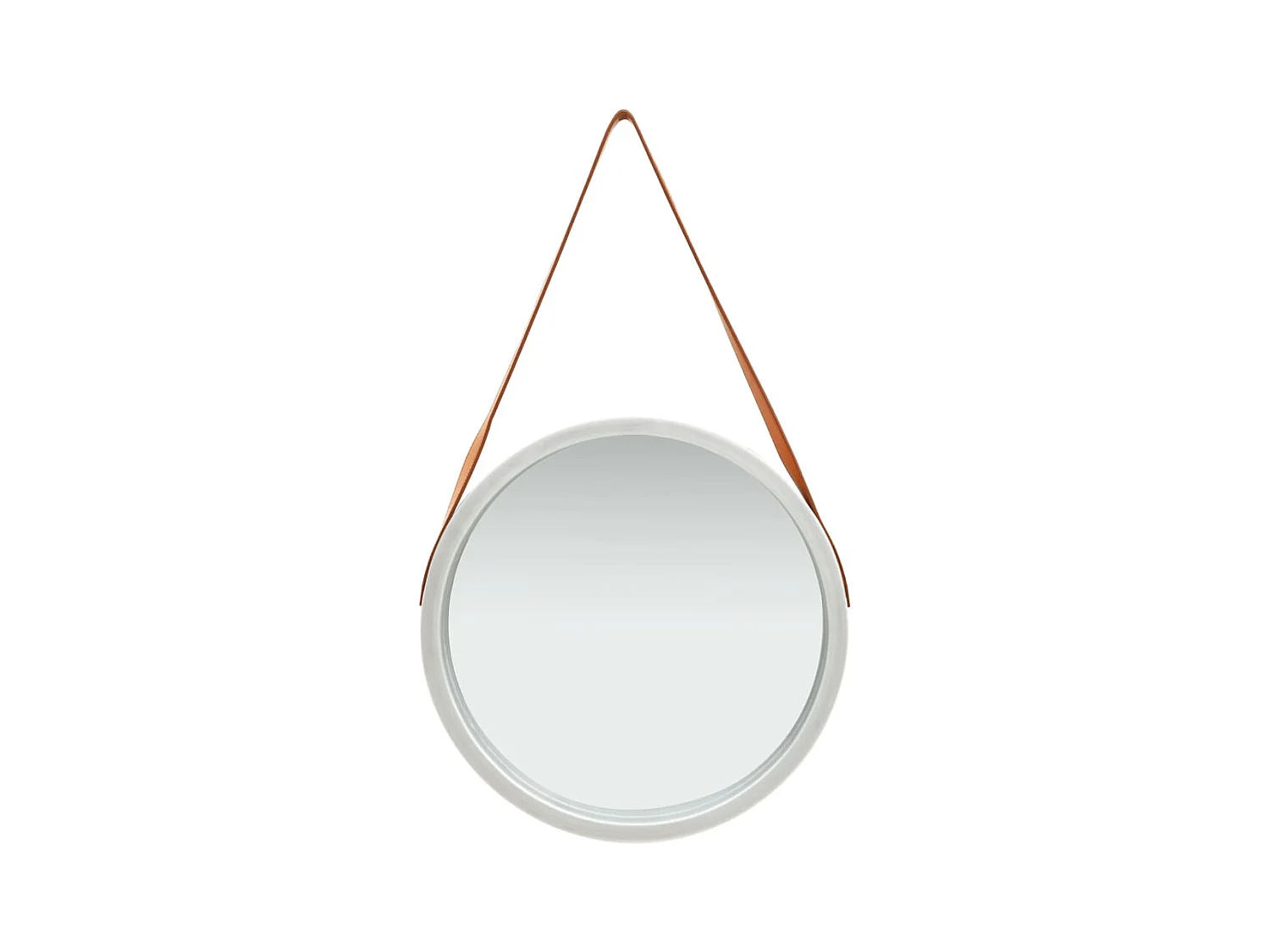 Specchio da parete con cinturino 50 cm Argento