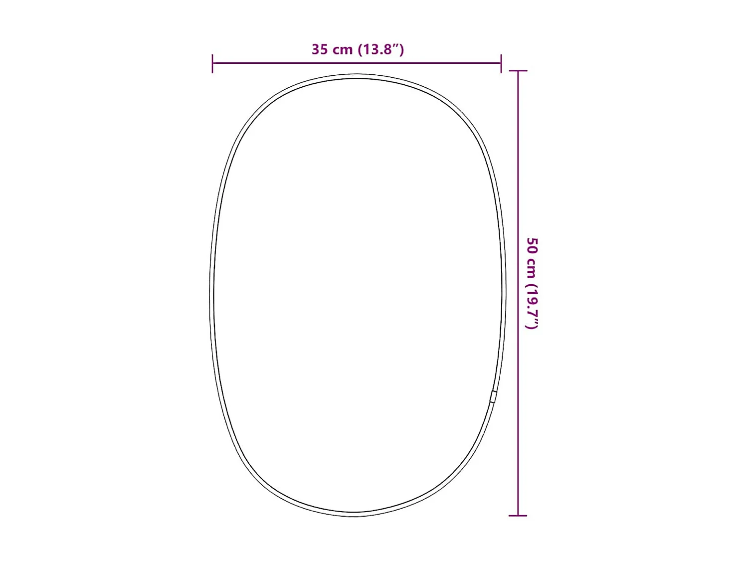 Miroir mural Noir 50x35 cm