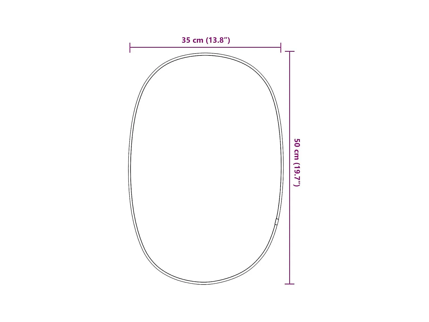 Zwarte wandspiegel 50x35 cm