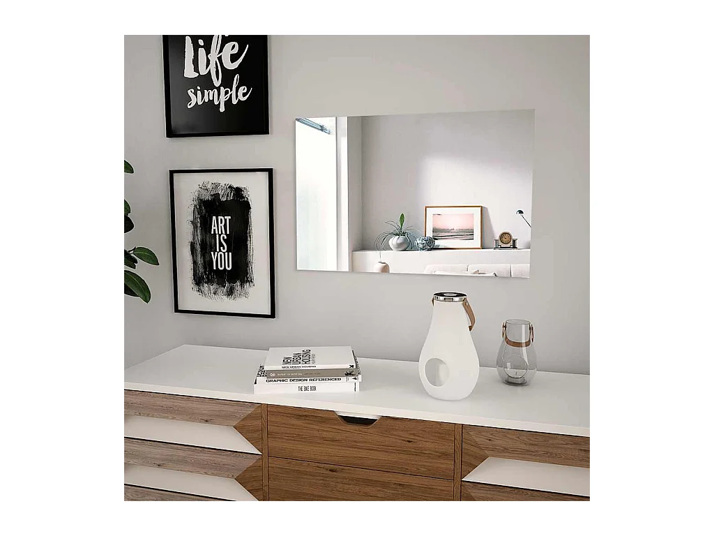 Espejo de pared 60 x 40 cm Cristal rectangular