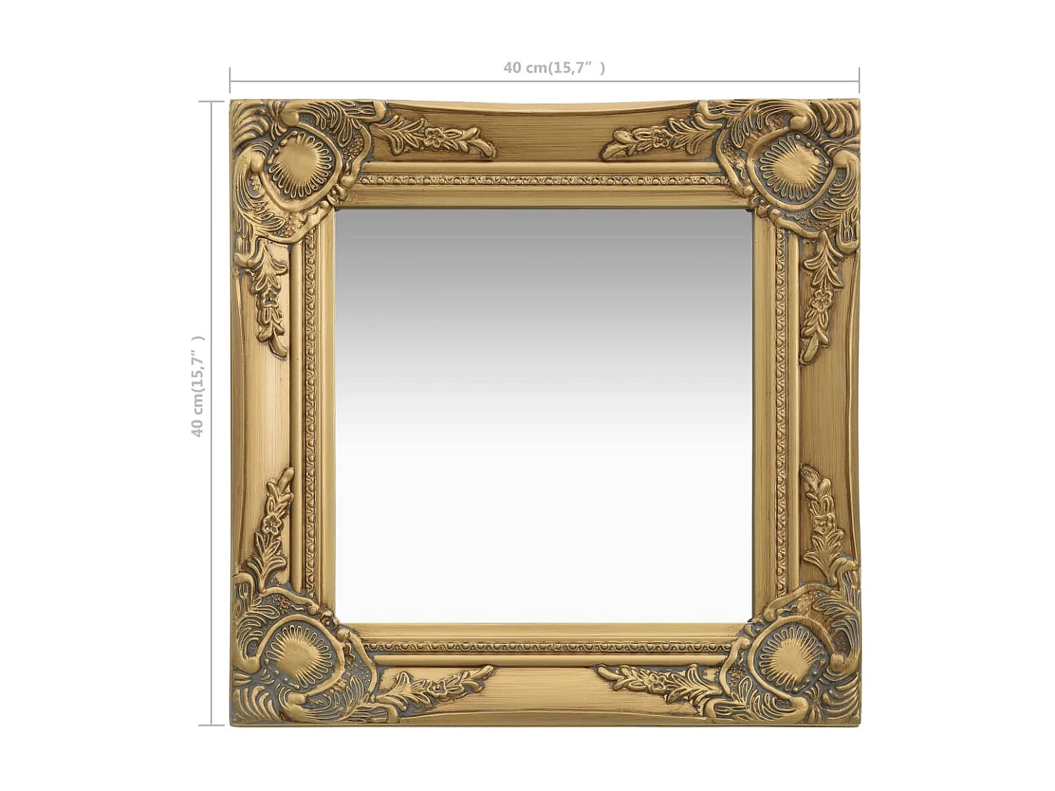 Espejo de pared estilo barroco 40x40 cm Dorado