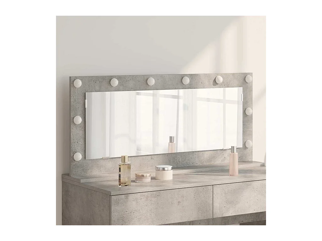 Miroir de vanité avec miroir Gris béton 100 x 45 x 18 cm