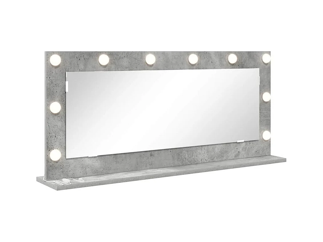 Miroir de vanité avec miroir Gris béton 100 x 45 x 18 cm