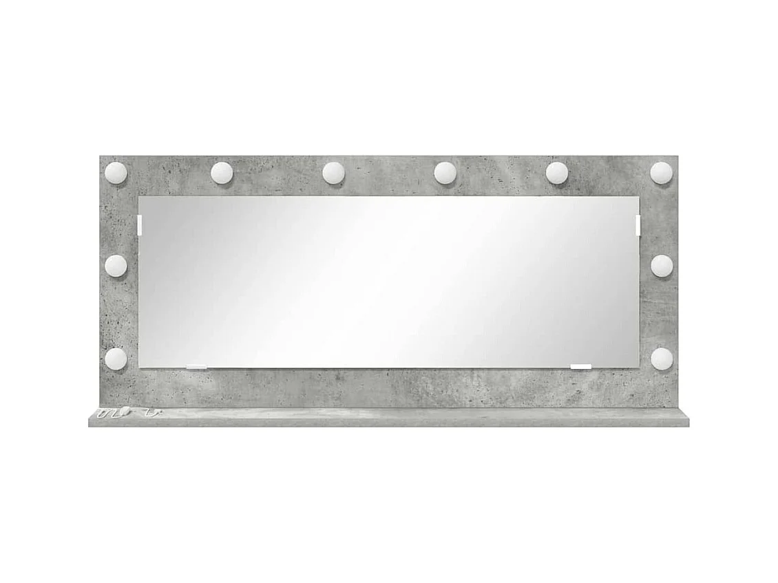 Miroir de vanité avec miroir Gris béton 100 x 45 x 18 cm