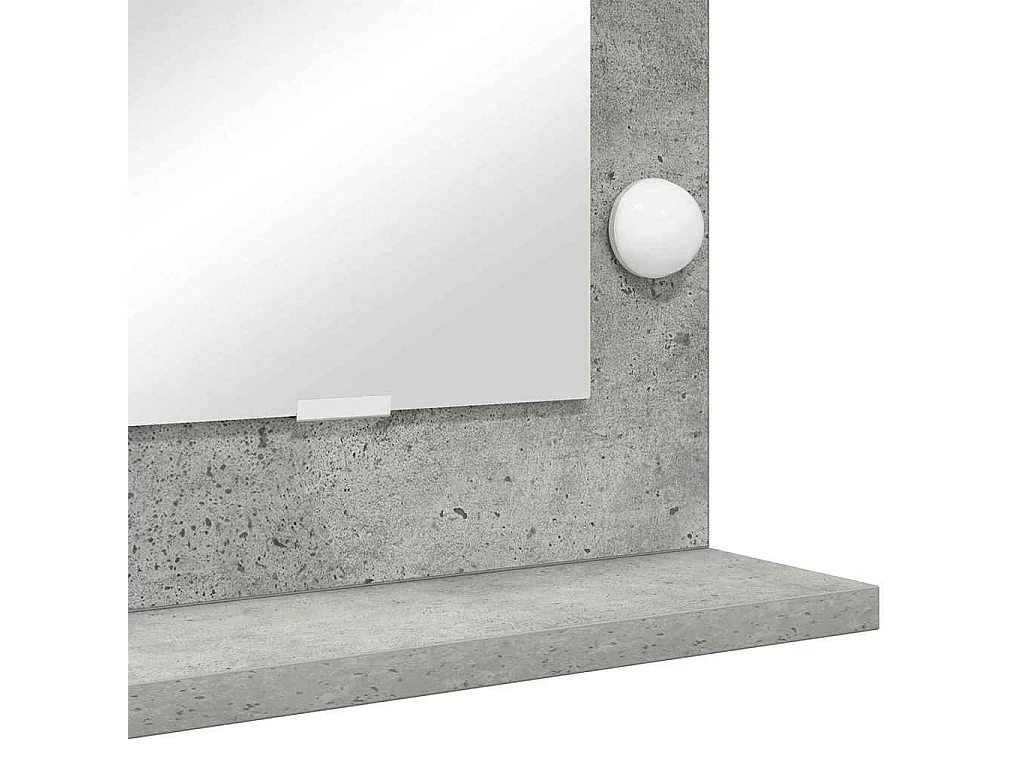 Miroir de vanité avec miroir Gris béton 100 x 45 x 18 cm