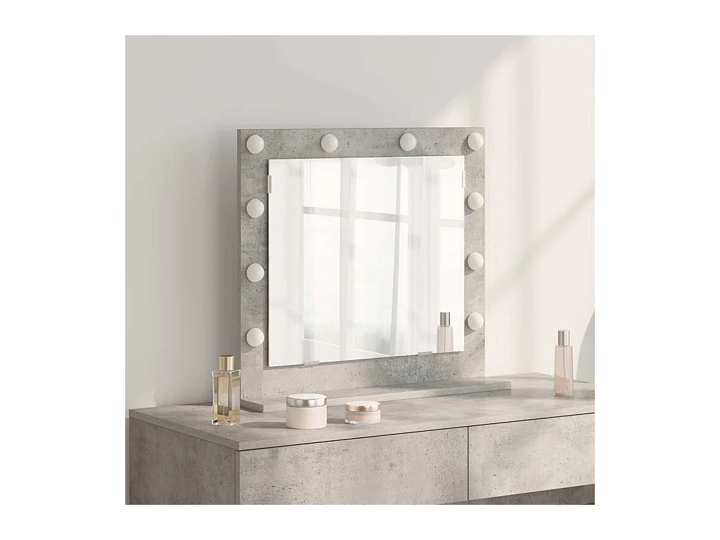 Miroir de vanité avec miroir Gris béton 60 x 55 x 18 cm